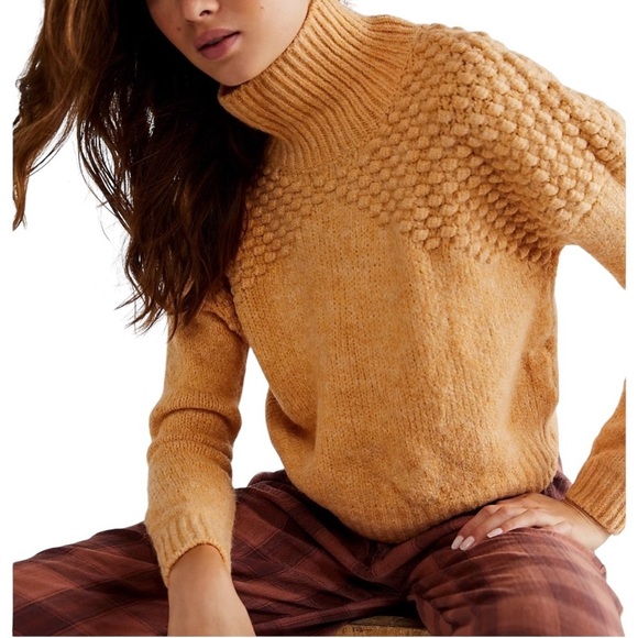 Free People - Bradley Pullover Textured Knit Sweater Tan Sz XS - Picture 1 of 8